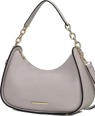 MKF Collection by Mia K Lottie Vegan Leather Women’s Shoulder Handbag - Grey