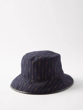 Reversible Gg-canvas And Wool-twill Bucket Hat