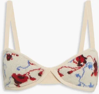 Eda jacquard-knit cashmere bra top