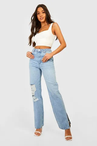 Heavy Rip Straight Fit Jeans