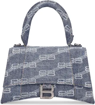 Small hourglass canvas shoulder bag