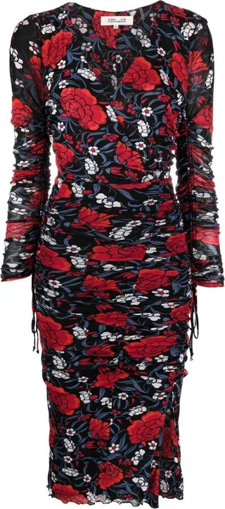 Floral-Print Midi Dress