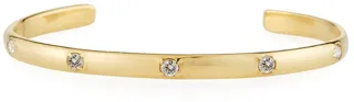 Sueno 18k Yellow Gold 3mm White Diamond Cuff Bracelet