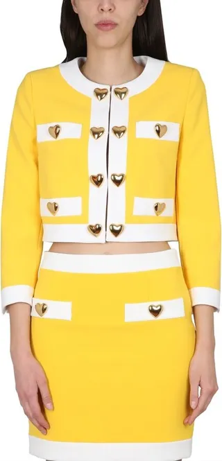 Moschino Heart Buttons Cropped Jacket
