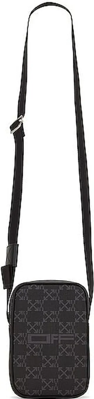 OFF-WHITE OW Allover Crossbody Bag in Black