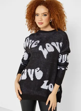 Printed Intarsia Sweater