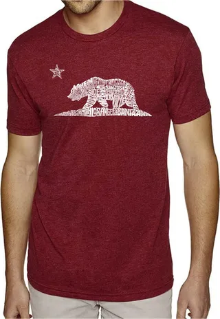 La Pop Art Mens Premium Blend Word Art T-Shirt - California Bear