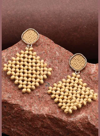 Gold Plated Designer Stone Drop Earring