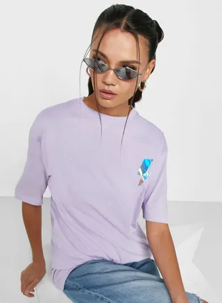 Oversized Tee With Drop Shoulder