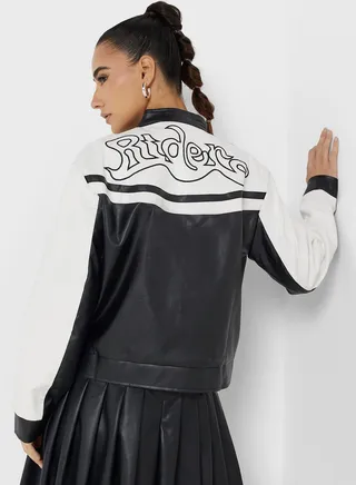 Colorblock Motorcycle Jacket