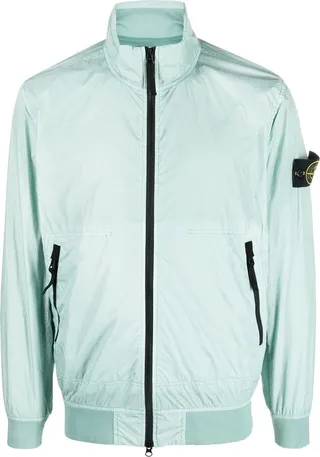 Logo-Patch Zip-Up Bomber Jacket