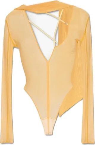 Jacquemus Le Body Abanaba Asymmetric Strappy Bodysuit