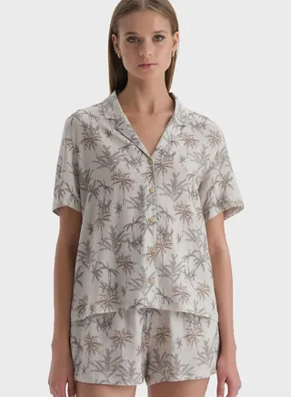 Printed Button Down Shirt