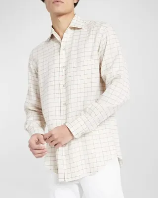 Men's Andre Multi-Check Linen Sport Shirt