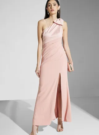 One Shoulder Crepe Dress