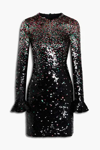 Sequined silk-chiffon mini dress