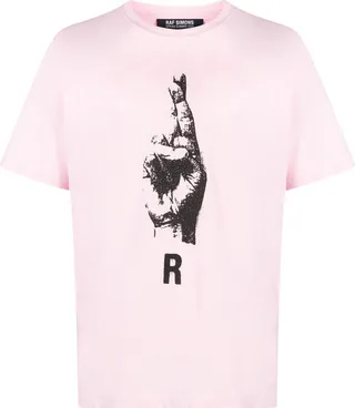 Pink Hand Sign Short Sleeve T-Shirt