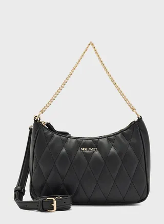 Chain Detailed Zip Over Crossbody