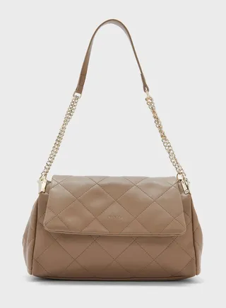Flap Over Chain Detail Bag