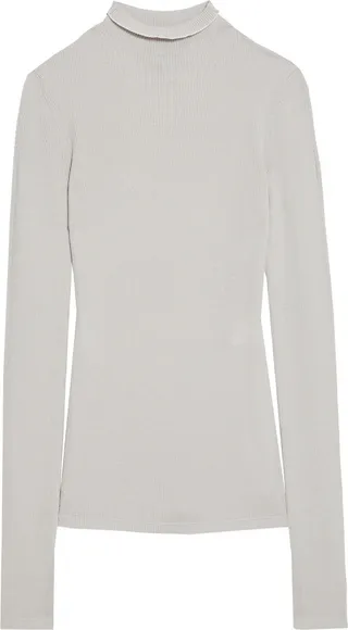 Ribbed wool turtleneck sweater