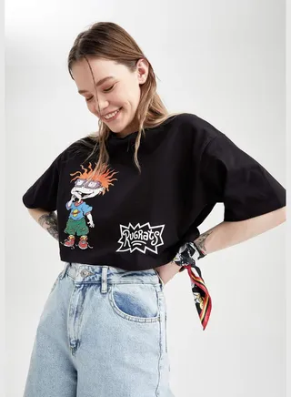 Coool Rugrats Lisanslı Oversize Fit Bisiklet Yaka Baskılı Kısa Kollu Tişört