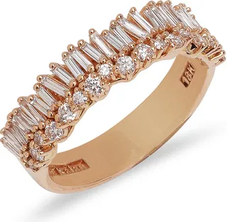 Classic Diamond Short Stack Rose Gold Ring