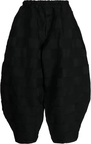 Elasticated-Waist Cropped Trousers