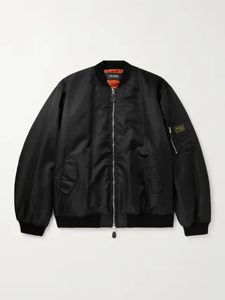 Printed Recycled-Shell Bomber Jacket
