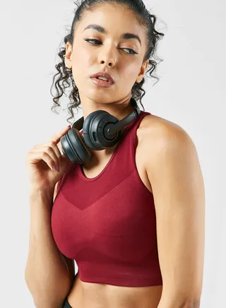 Cutout Back Detail Sports Bra