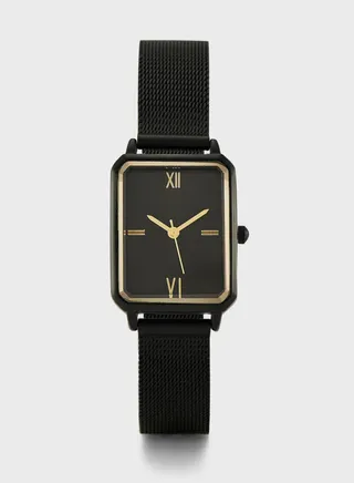 Rectangular Metal Chain Strap Analogue Watch