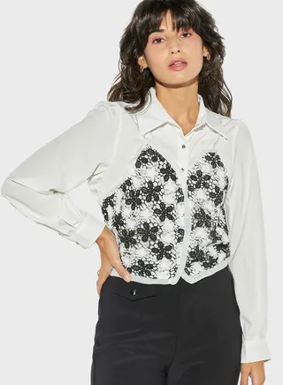 Button Down Embellished Shirt