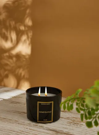 2 Wick Glass Wax Filled Jar With Metal Lid