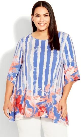 AVENUE | Women's Plus Size Fresh Start Tunic - coral - 16W