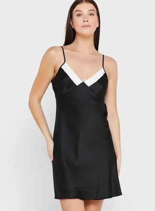 Slip Dress With Contrast Detail