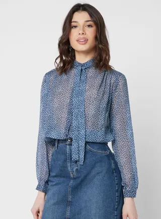 Front Tie Printed Shirt