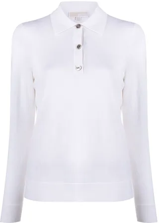 Logo-Button Knitted Polo Shirt