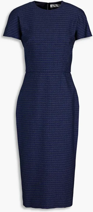 Stretch-cotton jacquard midi dress