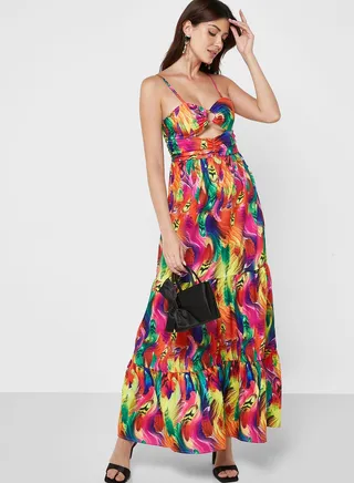 Cutout Detail Strappy Dress