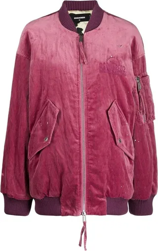 Velour Bomber Jacket