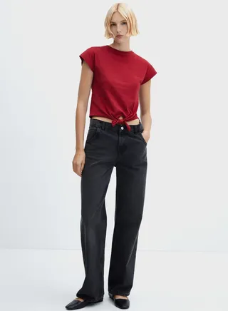Crew Neck Knot Detail T-Shirt