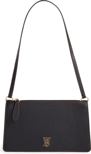 TB Monogram Leather Pouch Shoulder Bag
