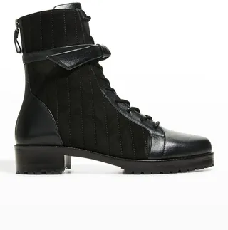 Clarita Bow Quilted Combat Boots