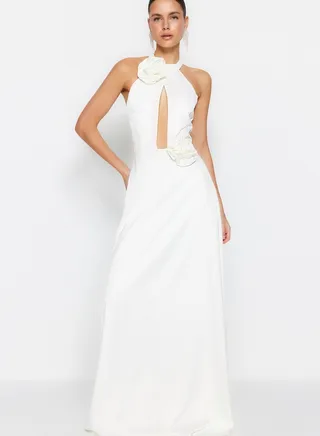 Halter Neck Skater Bridal Dress