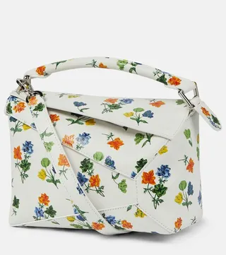 Puzzle Small floral leather shoulder bag