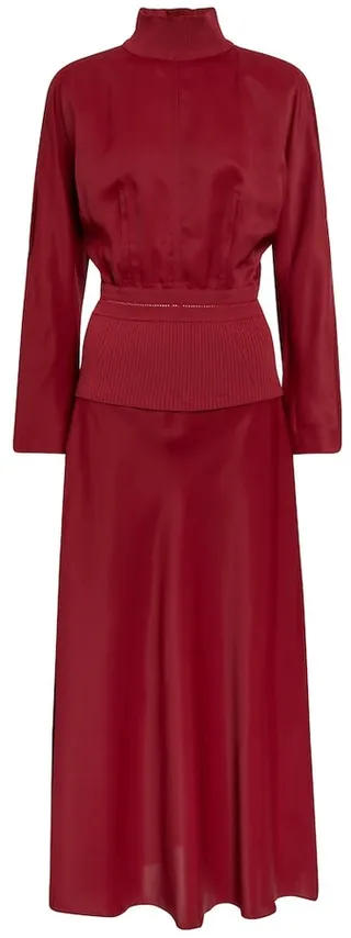 Long-sleeved midi dress