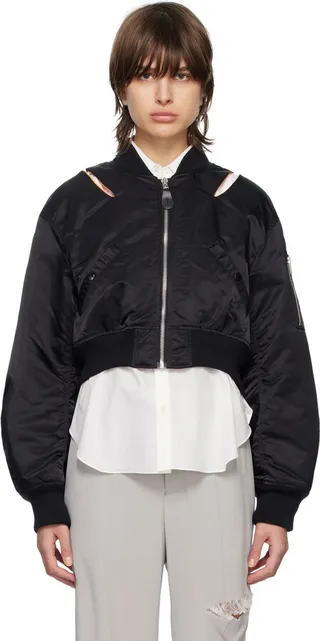 UNDERCOVER Black Knotted Bomber Jacket