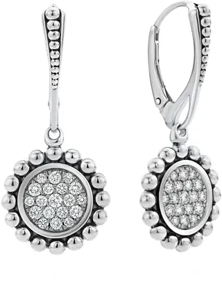 Caviar Spark Diamond Circle Drop Earrings