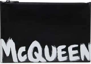 Leather Logo Clutch