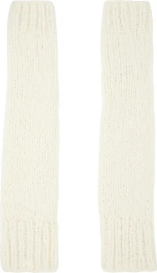 Gabriela Hearst Off-White Rib Arm Warmers