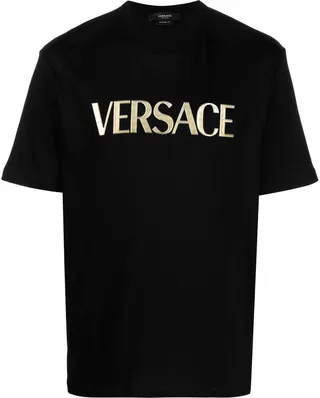 Black Logo Print Cotton T-Shirt